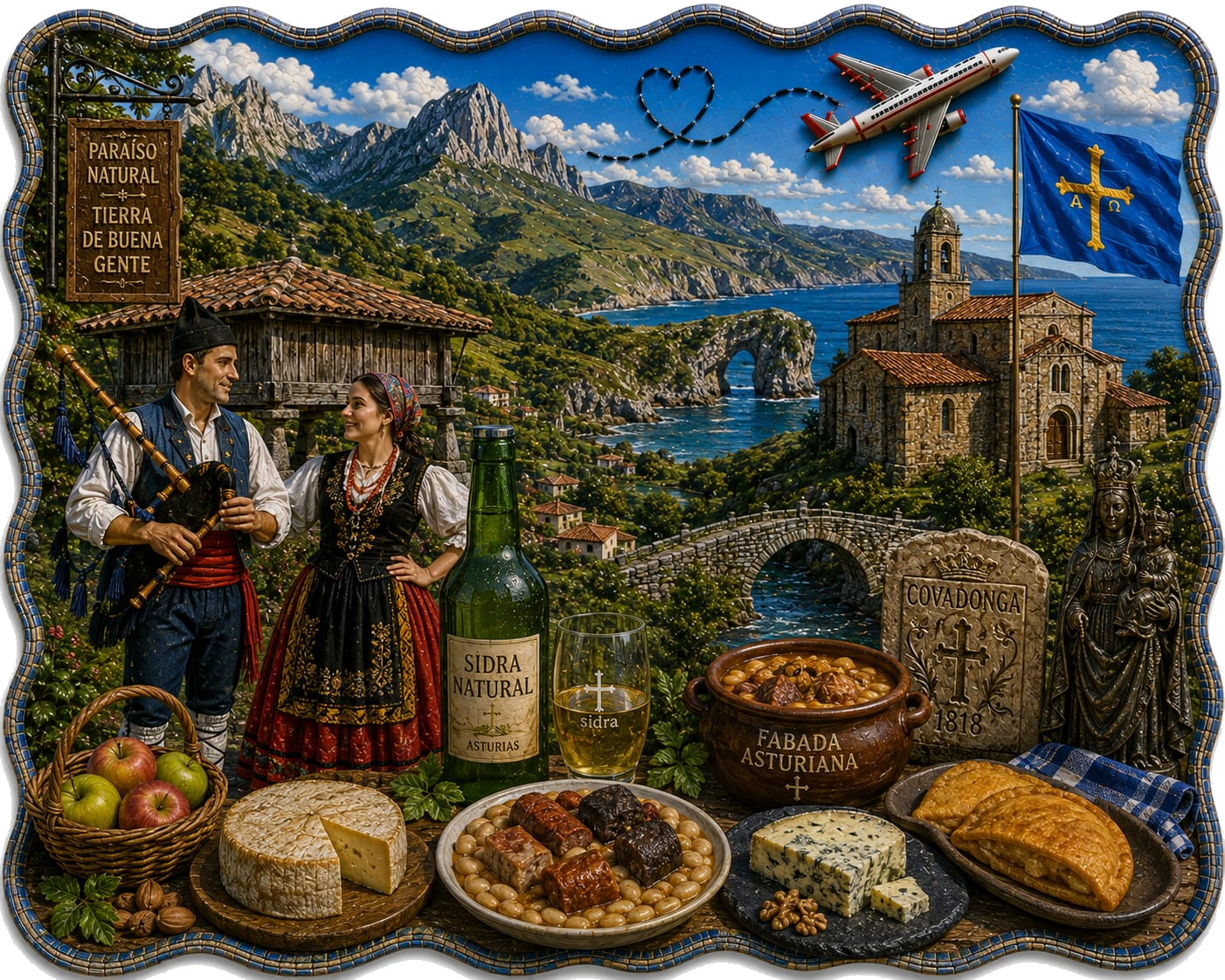 Asturias — ilustración de sus símbolos