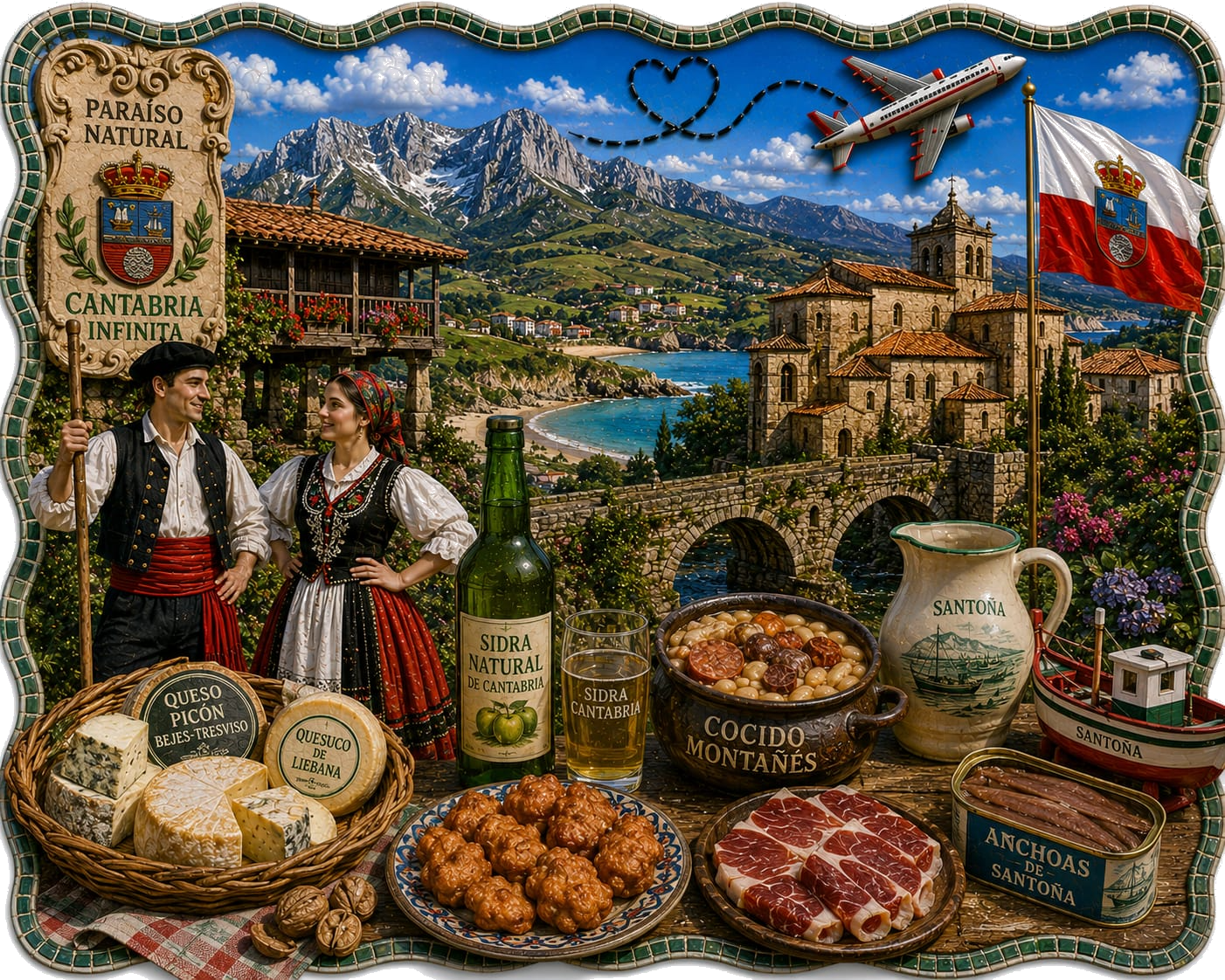 Cantabria — ilustración de sus símbolos