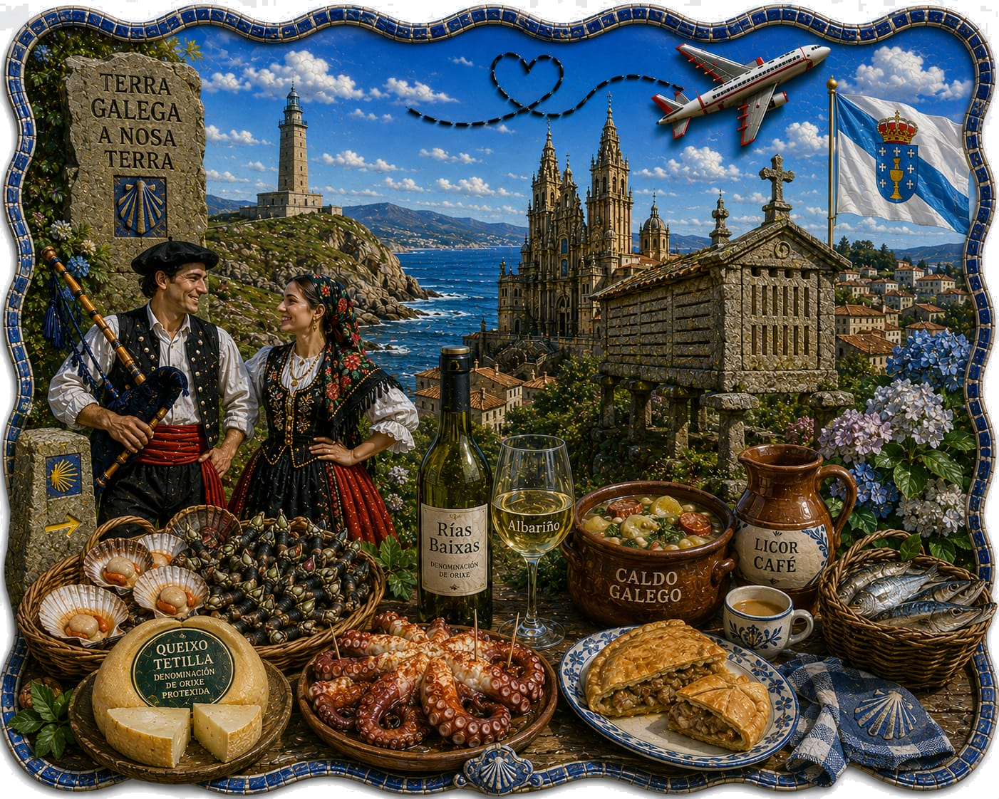 Galicia — ilustración de sus símbolos